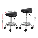 Saddle Salon Stool Black PU Swivel Barber Hair Dress Chair Hydraulic Lift