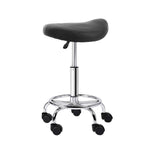 Saddle Salon Stool Black PU Swivel Barber Hair Dress Chair Hydraulic Lift