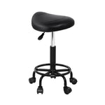 Saddle Stool Salon Chair Black Swivel Beauty Barber Hairdressing Gas Lift