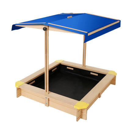 Kids Wooden Sandbox With Canopy & Bench