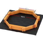 Kids Wooden Round Sandpit With Cover & Bench