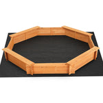 Kids Wooden Round Sandpit With Cover & Bench