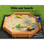 Kids Wooden Round Sandpit With Cover & Bench