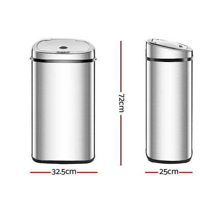 50L Motion Sensor Bin Rubbish Automatic Silver