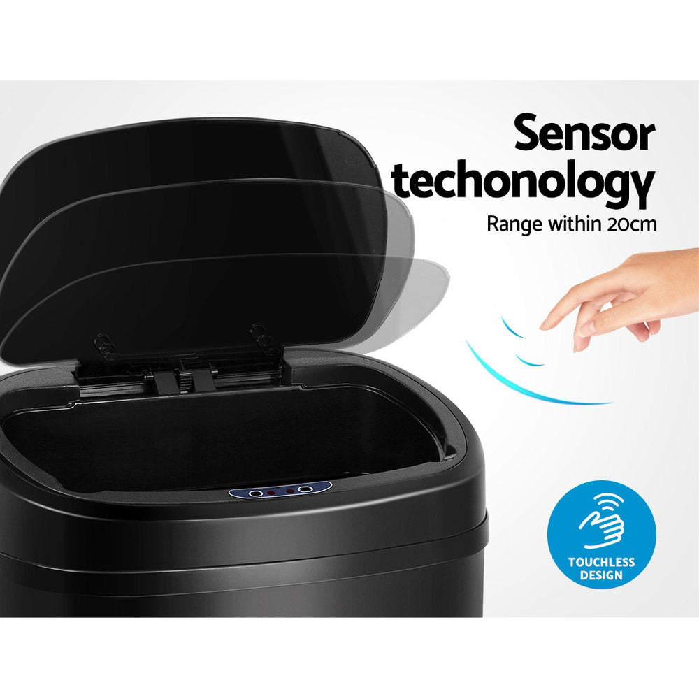 68L Motion Sensor Bin Rubbish Automatic Black
