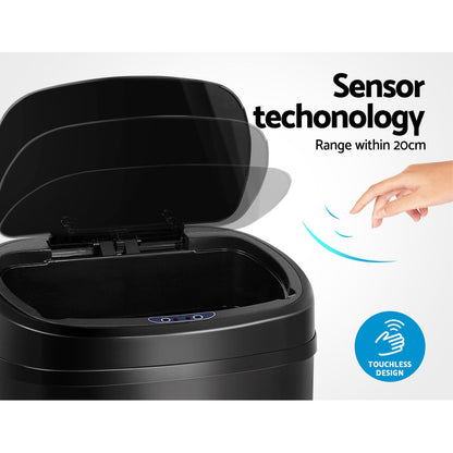 68L Motion Sensor Bin Rubbish Automatic Black