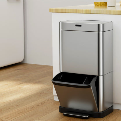 Stainless Steel 70L Motion Sensor Bin with Pedal Bins