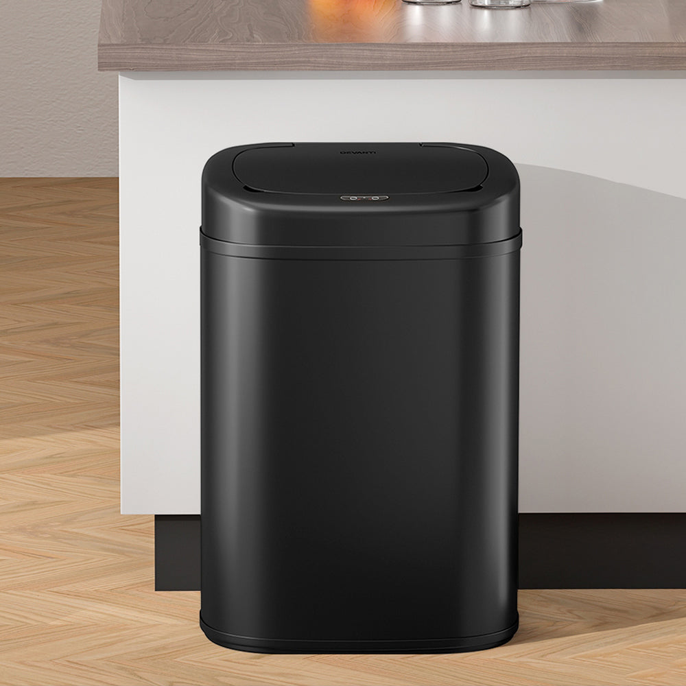 White/Black 82L Motion Sensor Bin Rubbish Waste
