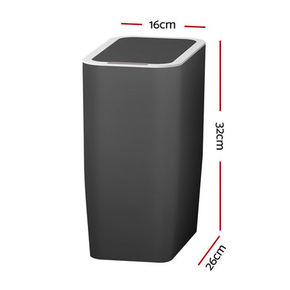 9L Motion Sensor Bin Rubbish Automatic Ash Black