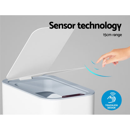 9L Motion Sensor Bin Rubbish Automatic White