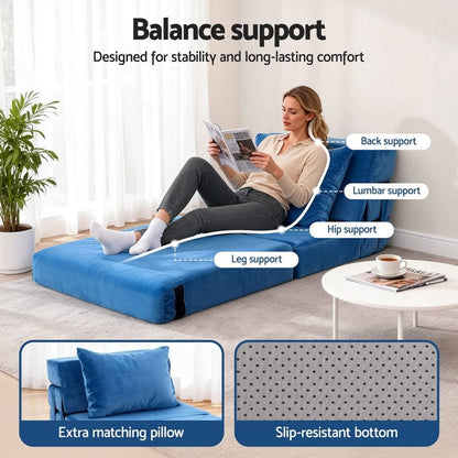 King Velvet Sofa Bed Lounge
