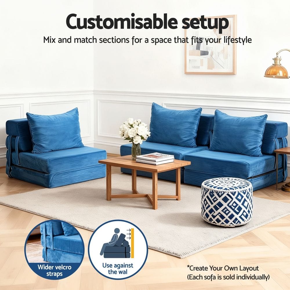 King Velvet Sofa Bed Lounge
