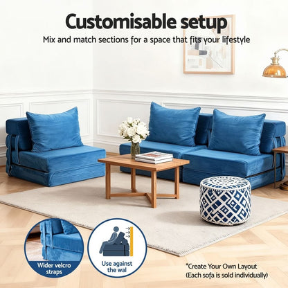 King Velvet Sofa Bed Lounge