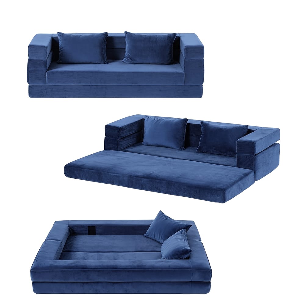King Velvet Sofa Bed Converter