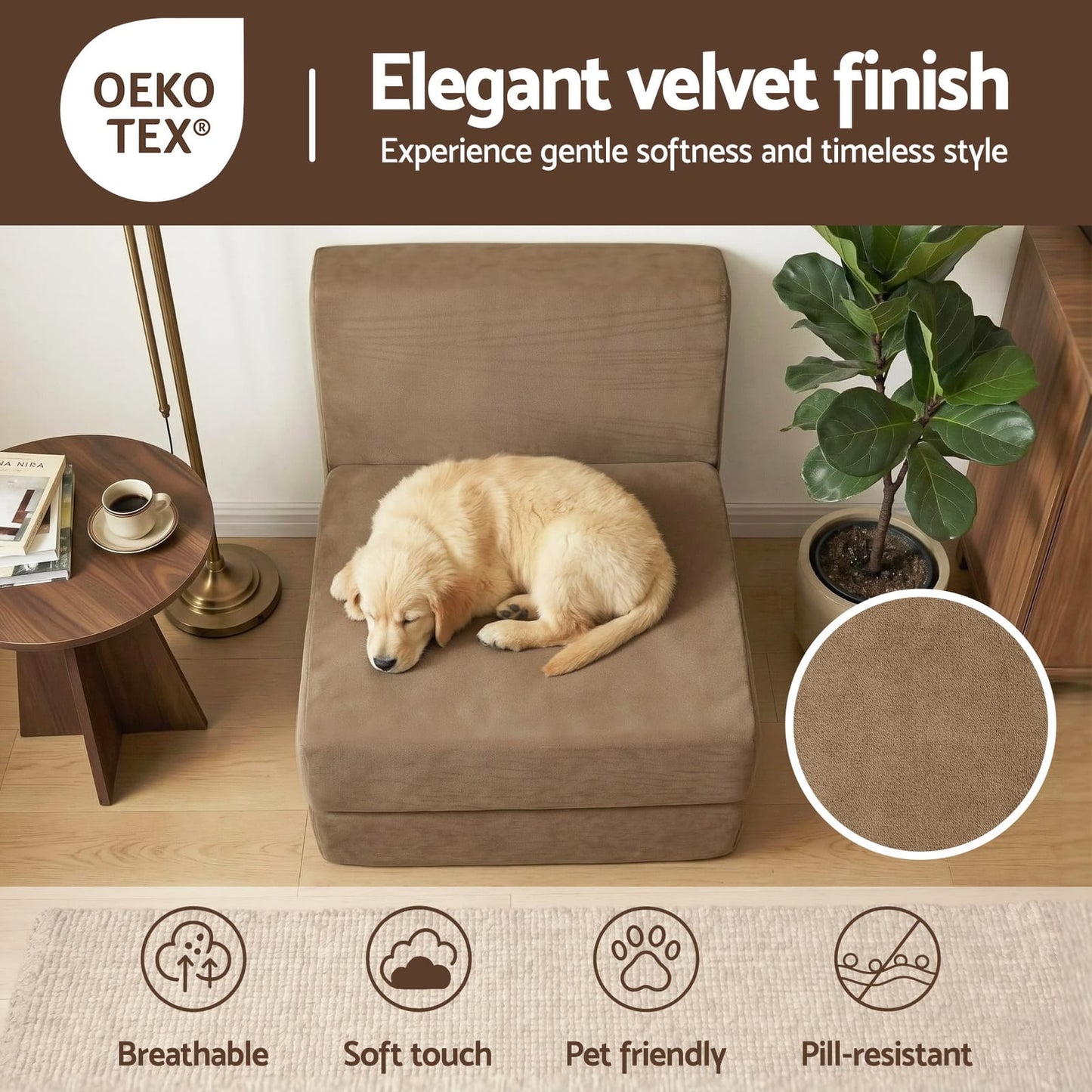 Folding Sofa Bed Velvet King