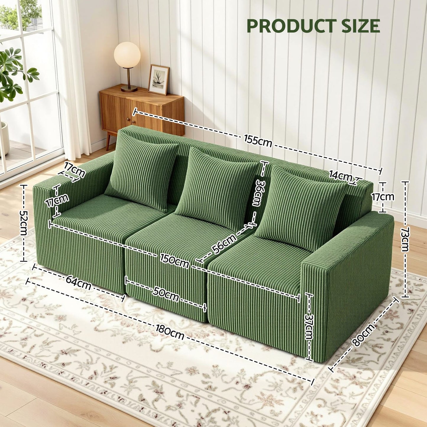 Modular Sofa Bed Green king