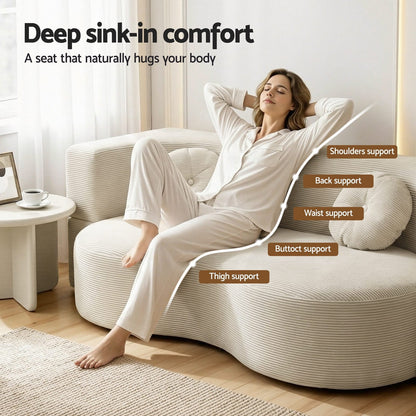 Folding Sofa Bed Beige 203x51x68cm