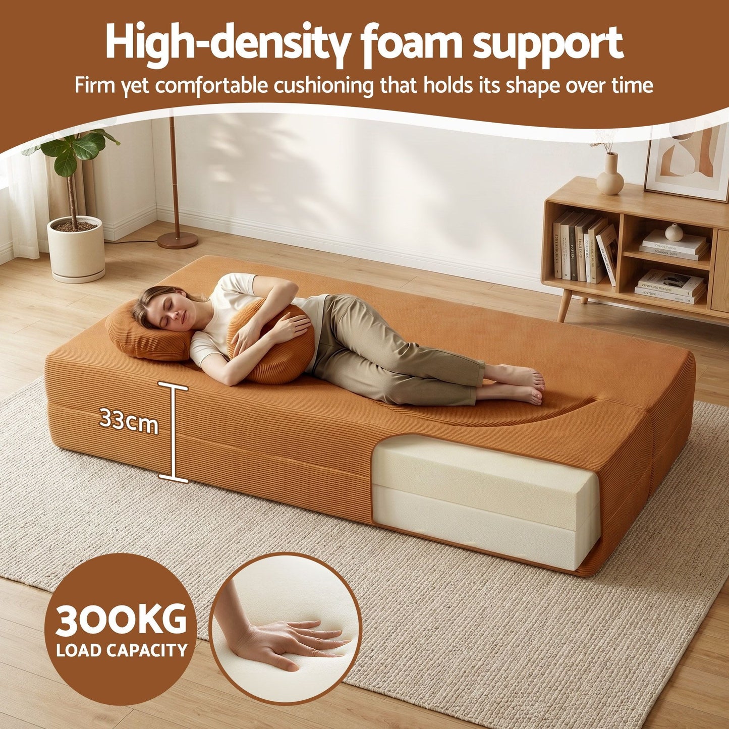 Folding Sofa Bed Futon Convertible Couch | HomeAndLiving