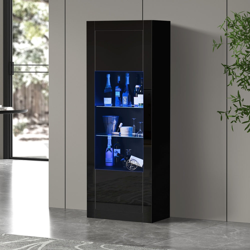 LED Display Cabinet Sideboard 170cm Black | HomeAndLiving