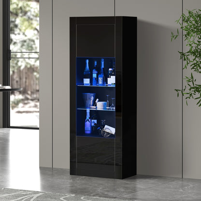 LED Display Cabinet Sideboard 170cm Black | HomeAndLiving