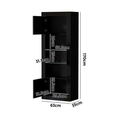 LED Display Cabinet Sideboard 170cm Black | HomeAndLiving