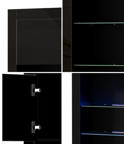 LED Display Cabinet Sideboard 170cm Black | HomeAndLiving
