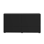 Sideboard High Gloss 4 Doors 2 Drawers Black