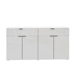 Sideboard High Gloss 4 Doors 2 Drawers Black