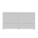 Sideboard High Gloss 4 Doors 2 Drawers Black