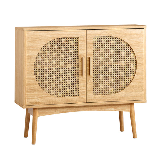 Sideboard Cabinet Buffet Rattan Furniture Cupboard Hallway Shelf Wood