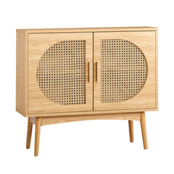 Sideboard Cabinet Buffet Rattan Furniture Cupboard Hallway Shelf Wood