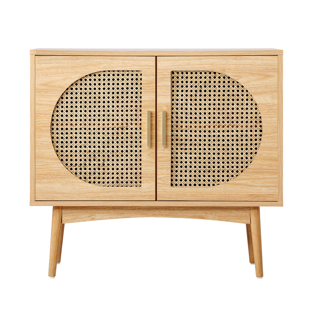 Sideboard Cabinet Buffet Rattan Furniture Cupboard Hallway Shelf Wood