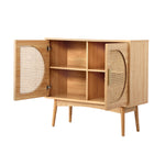 Sideboard Cabinet Buffet Rattan Furniture Cupboard Hallway Shelf Wood