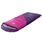 Sleeping Bag Kids Single 172Cm Thermal Camping Hiking Pink