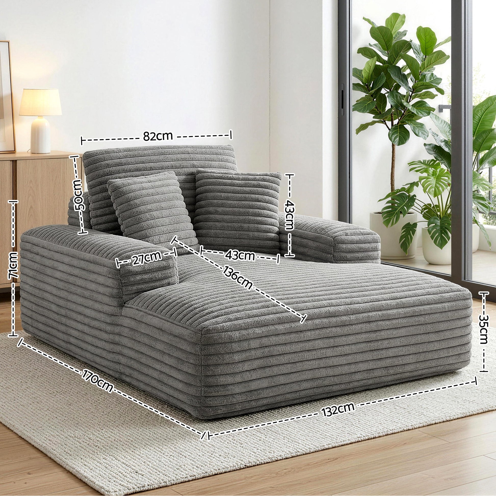 Sofa Bed Recliner Chair Pocket Spring Faux Fur | HomeAndLiving