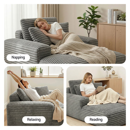 Sofa Bed Recliner Chair Pocket Spring Faux Fur | HomeAndLiving