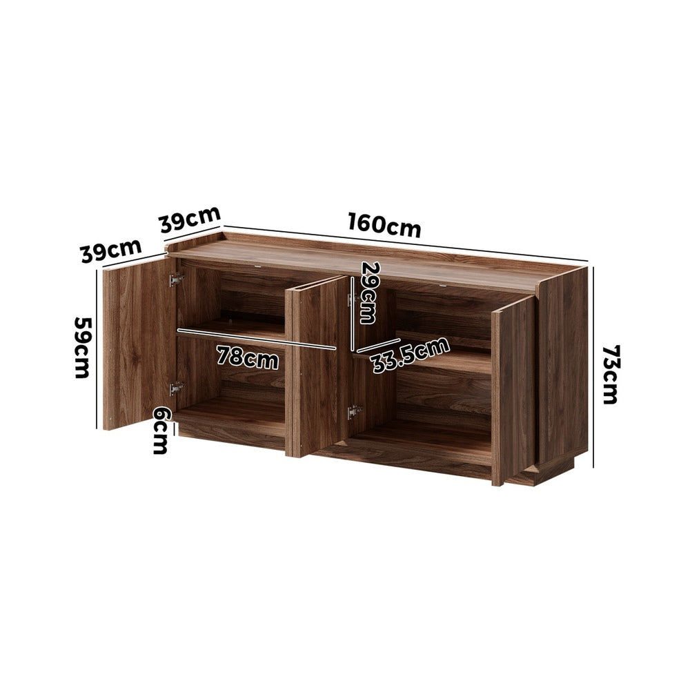 Sideboard 160cm Walnut 160x39x73cm