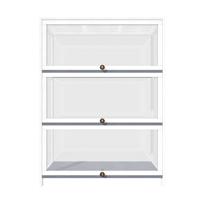 Display Cabinet 3 Tiers Clear Door White