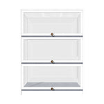 Display Cabinet 3 Tiers Clear Door White