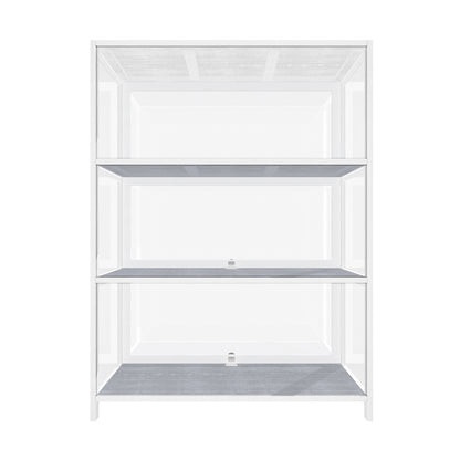 Display Cabinet 3 Tiers Clear Door White