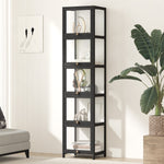 Display Cabinet Slim 5-Tier Clear Black