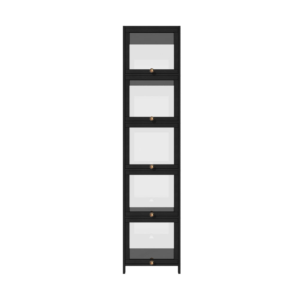 Display Cabinet Slim 5-Tier Clear Black