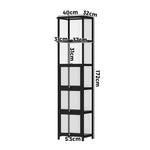Display Cabinet Slim 5-Tier Clear Black