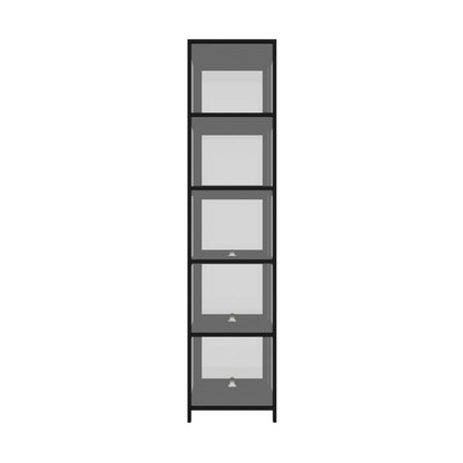 Display Cabinet Slim 5-Tier Clear Black