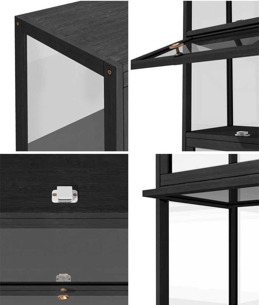 Display Cabinet Slim 5-Tier Clear Black