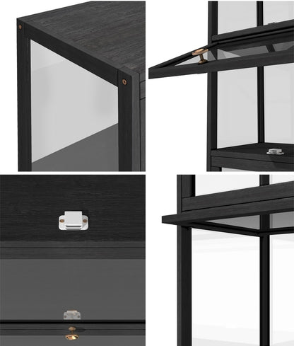 Display Cabinet Slim 5-Tier Clear Black