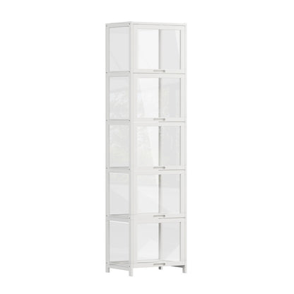 5-Tier Display Cabinet Bookcase Bamboo White | HomeAndLiving