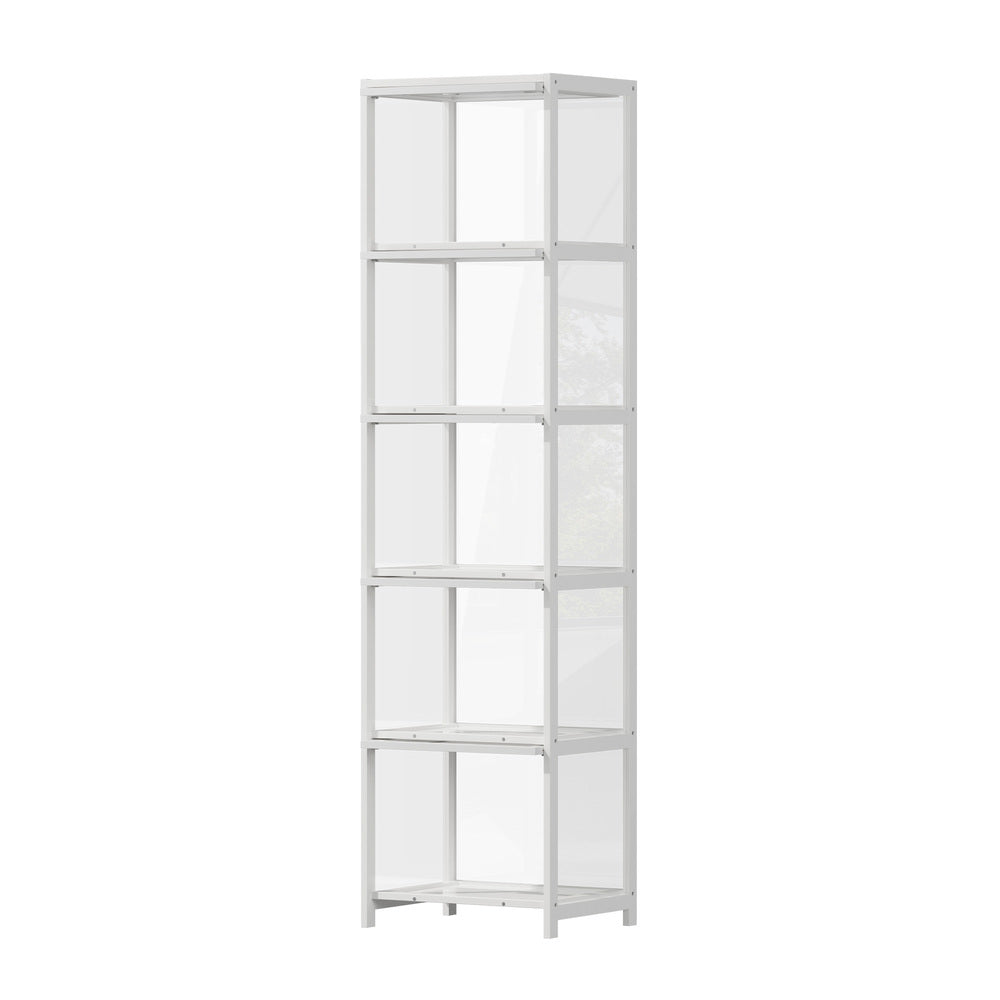 5-Tier Display Cabinet Bookcase Bamboo White | HomeAndLiving