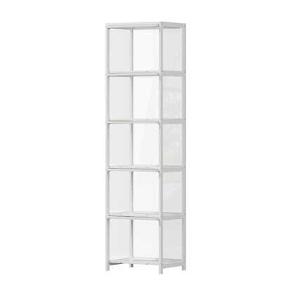 5-Tier Display Cabinet Bookcase Bamboo White | HomeAndLiving