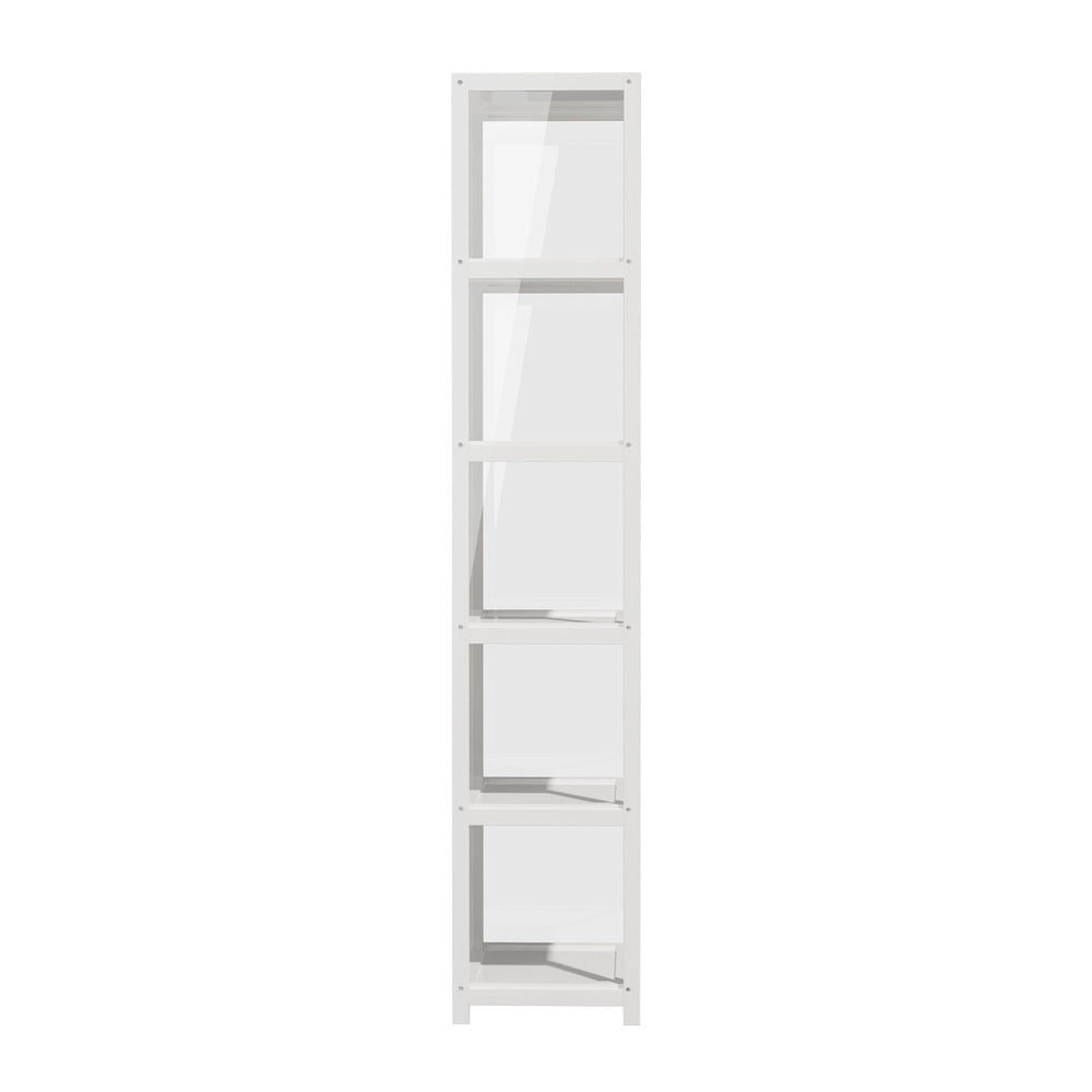 5-Tier Display Cabinet Bookcase Bamboo White | HomeAndLiving